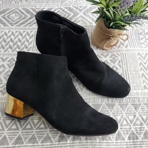 Gold Heeled Black Boots